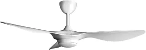 reiga 52 Inch Smart White Ceiling Fan with Light and Remote, ETL Listed Quiet DC Motor 3 Blade Indoor Outdoor Ceiling Fans for Bedroom Living Room Patios App-controlled remote fan for convenience