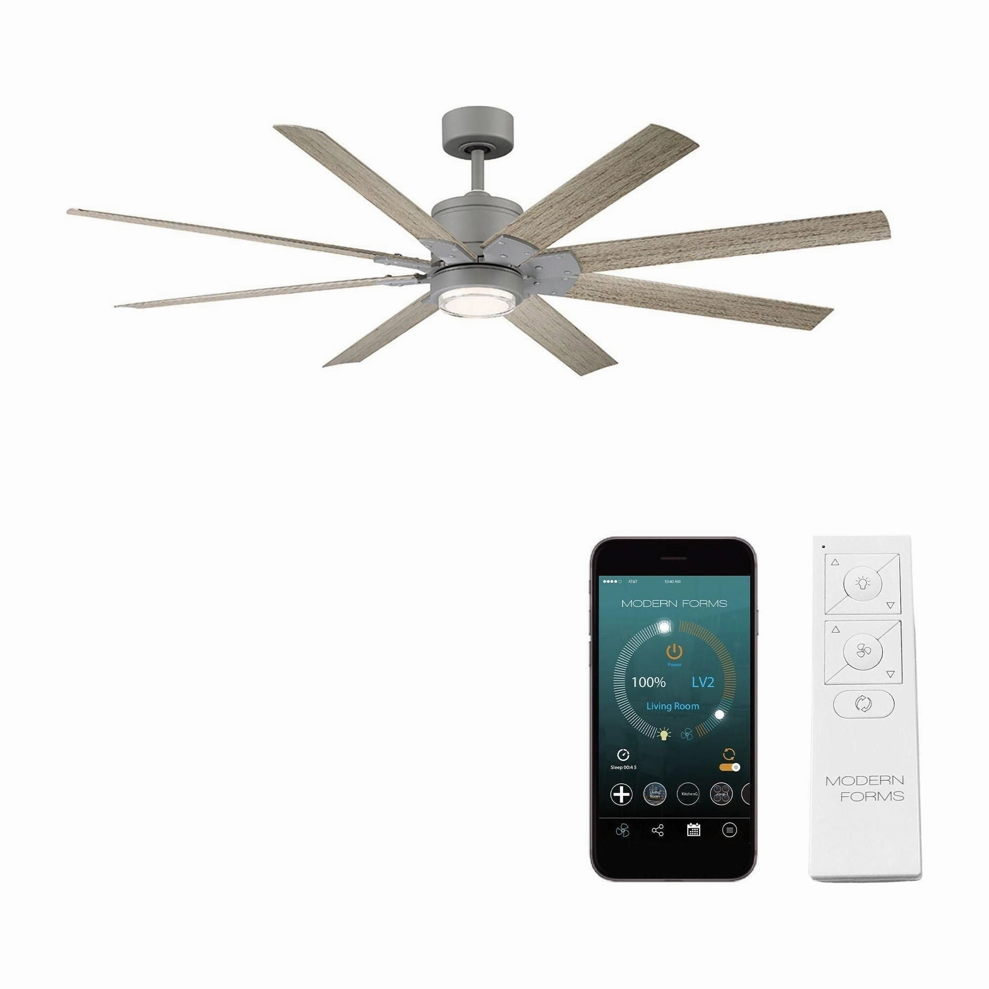 Renegade Indoor/Outdoor 8-Blade 52" Smart Ceiling Fan with LED Light Kit and Remote Control