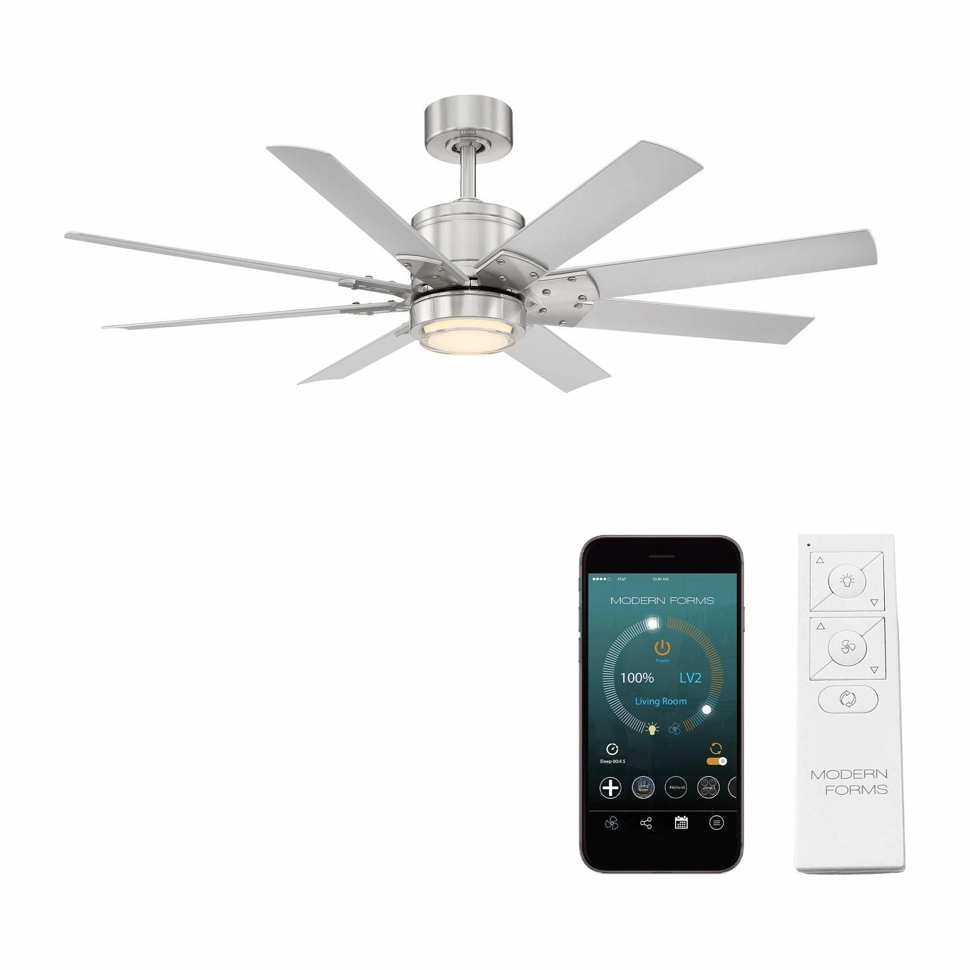Renegade Indoor/Outdoor 8-Blade 52" Smart Ceiling Fan with LED Light Kit and Remote Control