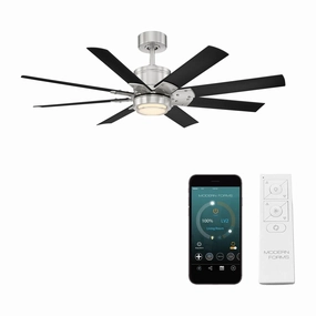 Renegade Indoor/Outdoor 8-Blade 52" Smart Ceiling Fan with LED Light Kit and Remote Control smart ceiling fans with voice control