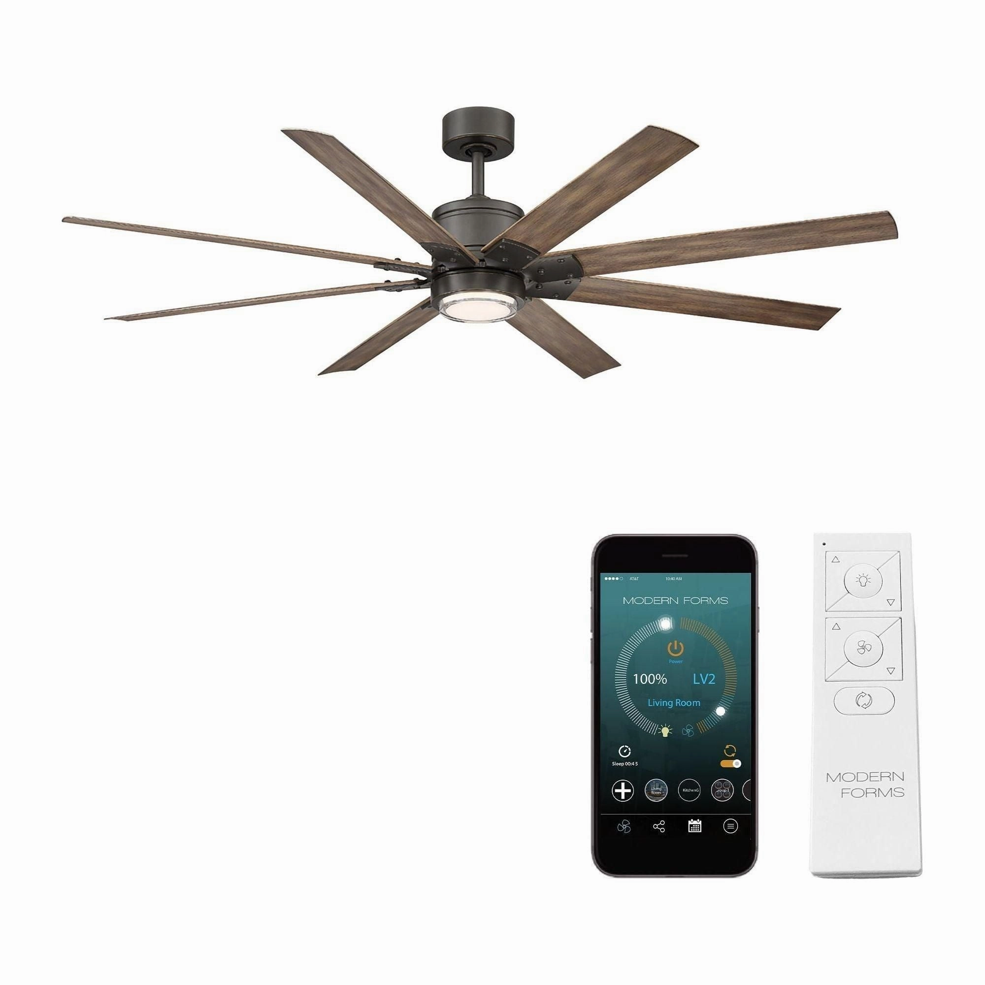 Renegade Indoor/Outdoor 8-Blade 52" Smart Ceiling Fan with LED Light Kit and Remote Control