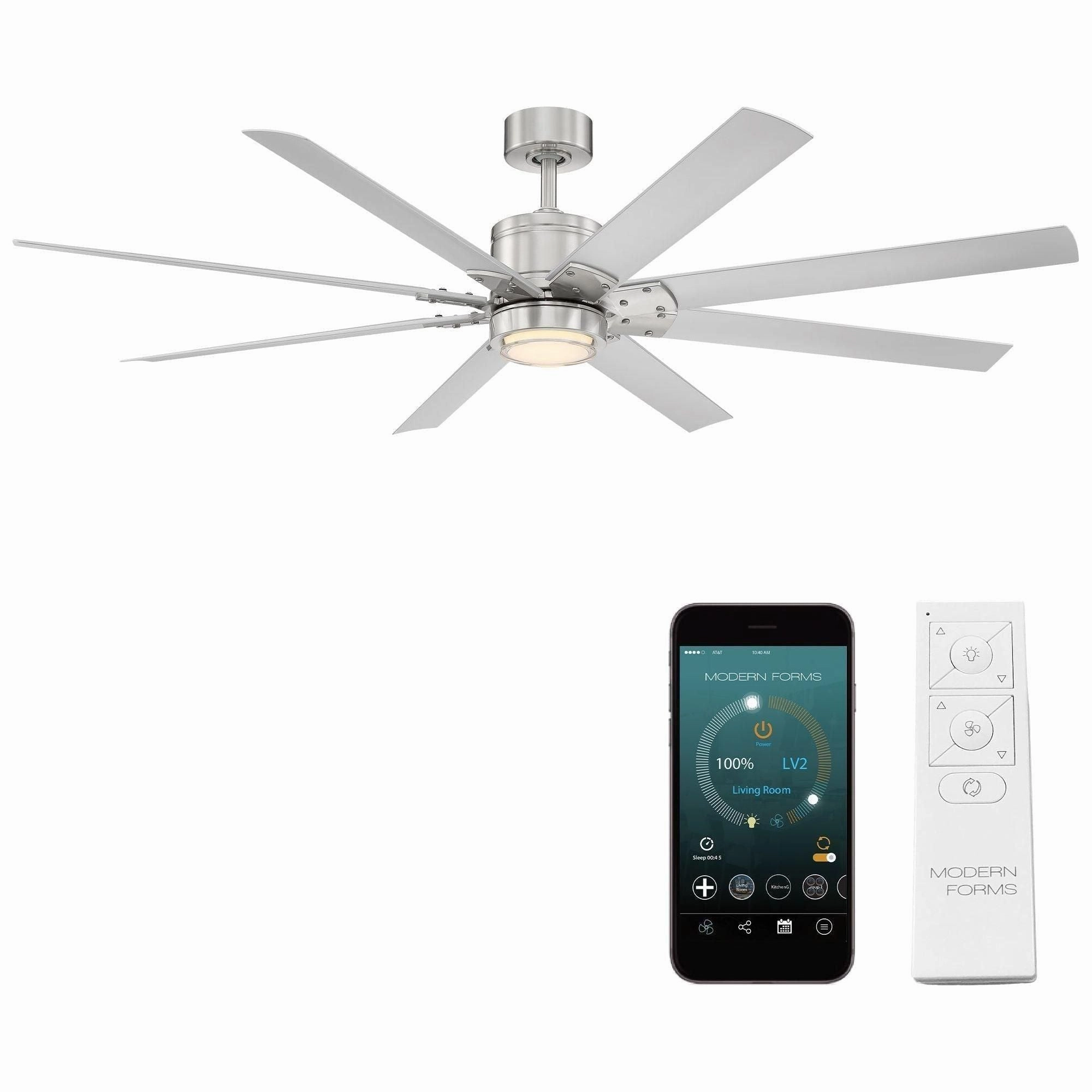 Renegade Indoor/Outdoor 8-Blade 66" Smart Ceiling Fan with LED Light Kit and Remote Control