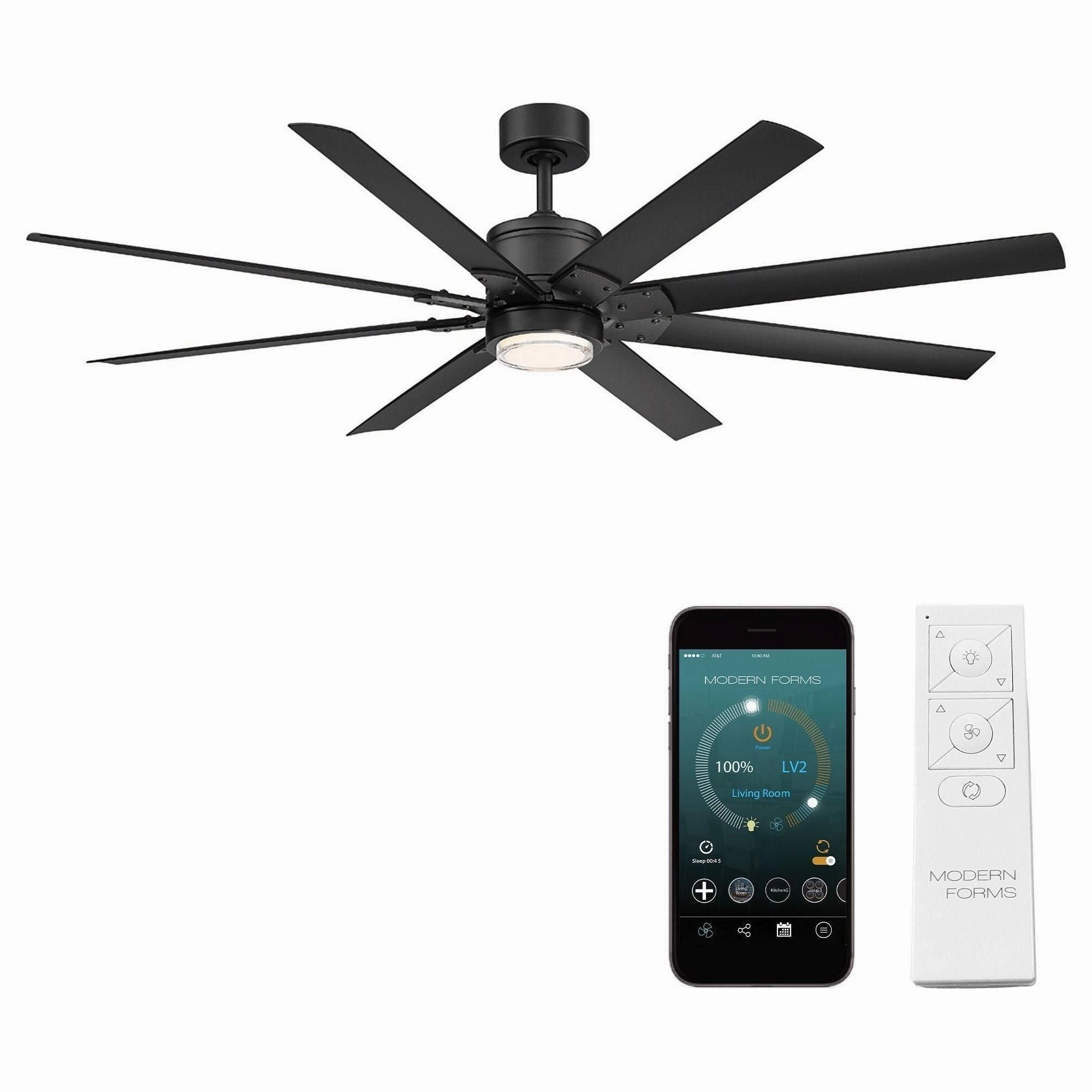 Renegade Indoor/Outdoor 8-Blade 66" Smart Ceiling Fan with LED Light Kit and Remote Control