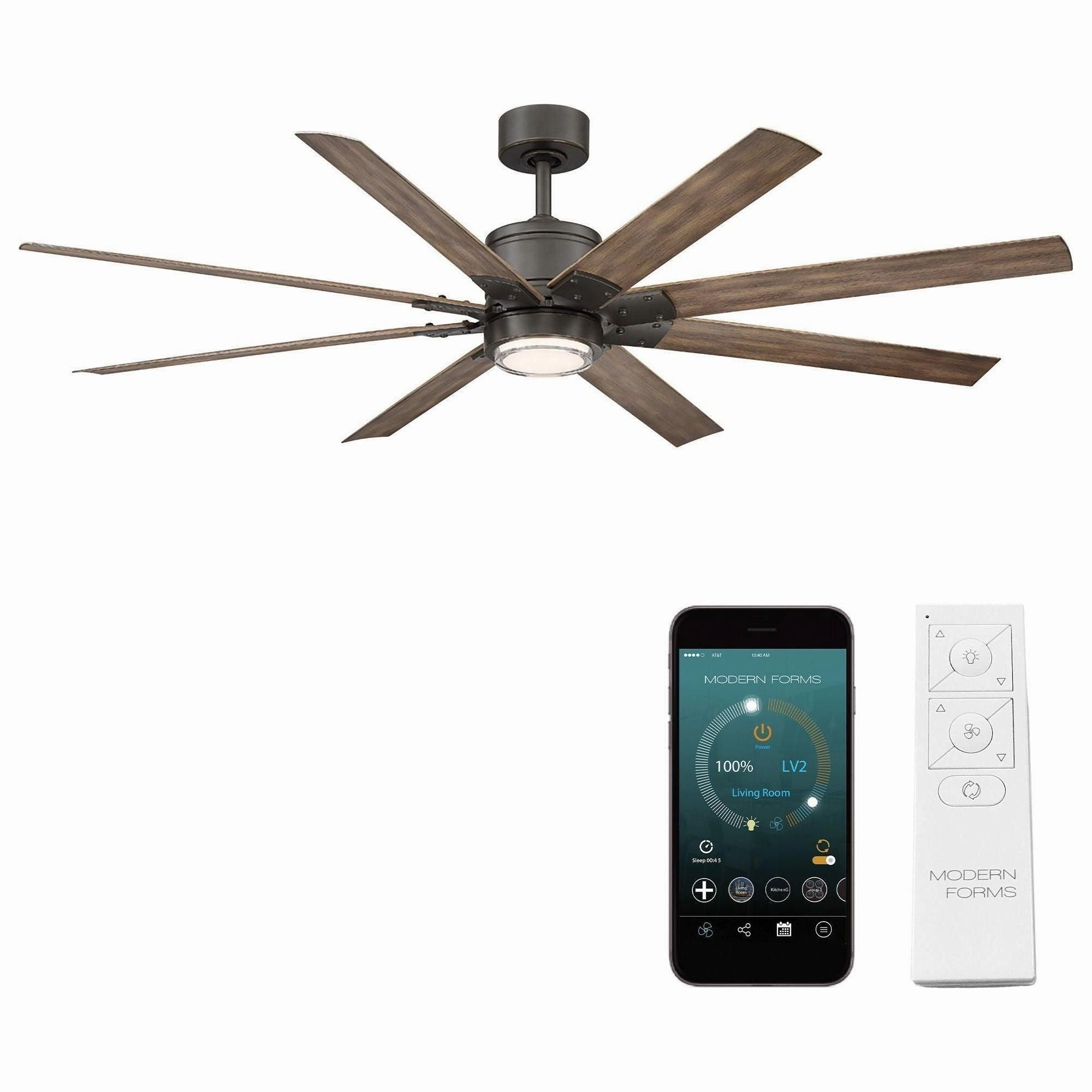 Renegade Indoor/Outdoor 8-Blade 66" Smart Ceiling Fan with LED Light Kit and Remote Control