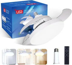 Retractable Ceiling Fan with Lights, Socket Fan Light with APP and Remote Control, 3 Colors Ceiling Lights 3000K-6000K Dimmable, 4 Speed Small Fandelier for Living Room Bedroom (A) App-controlled remote fan for convenience