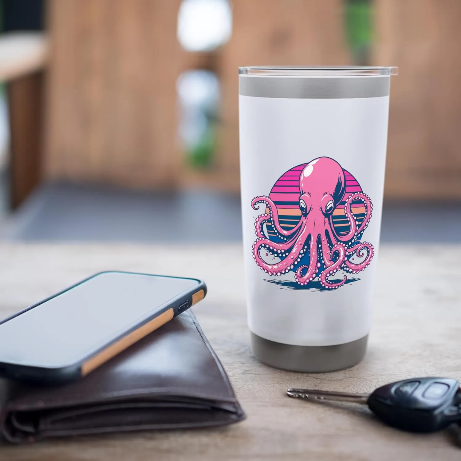 Retro Groovy Kraken for Octopus Fans Stainless Steel Insulated Tumbler