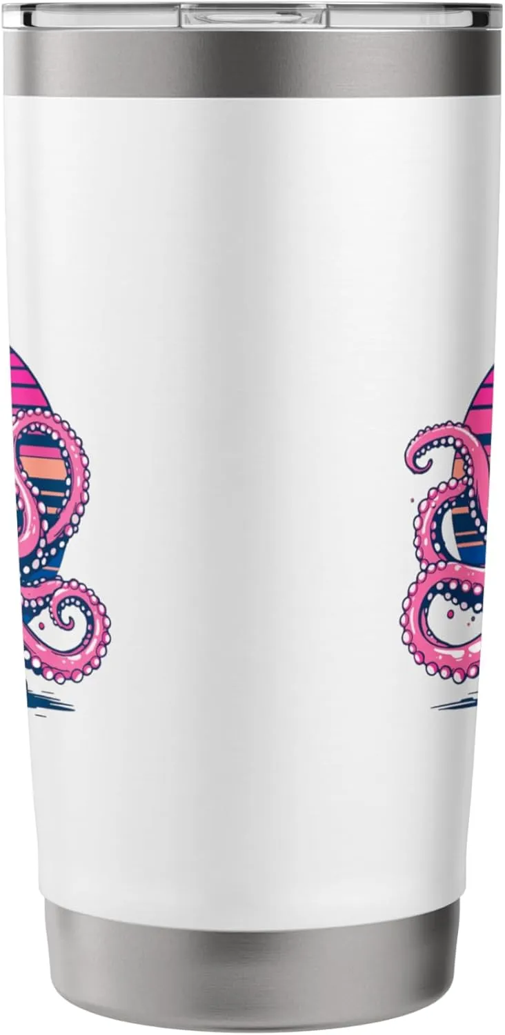 Retro Groovy Kraken for Octopus Fans Stainless Steel Insulated Tumbler