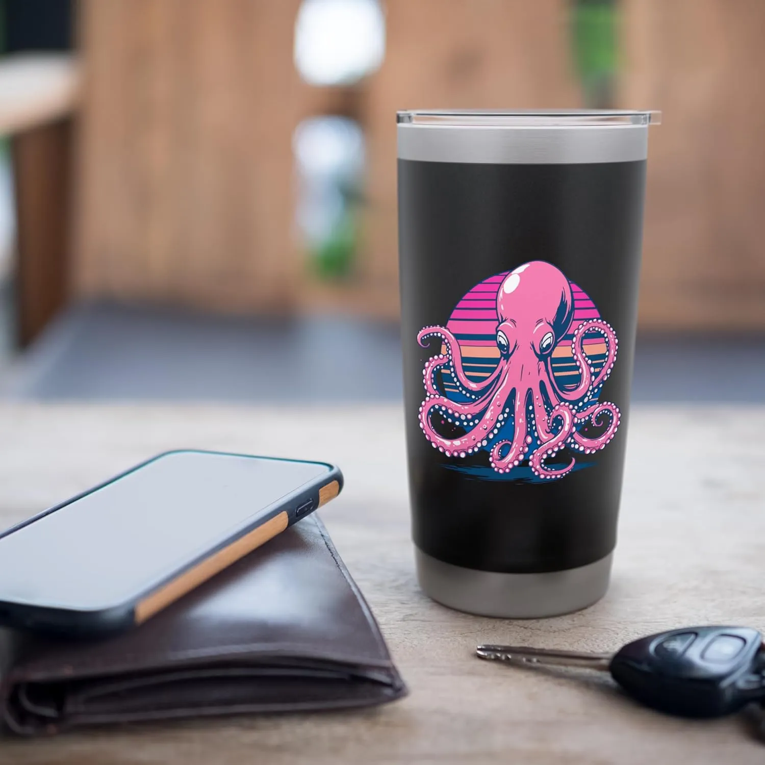 Retro Groovy Kraken for Octopus Fans Stainless Steel Insulated Tumbler