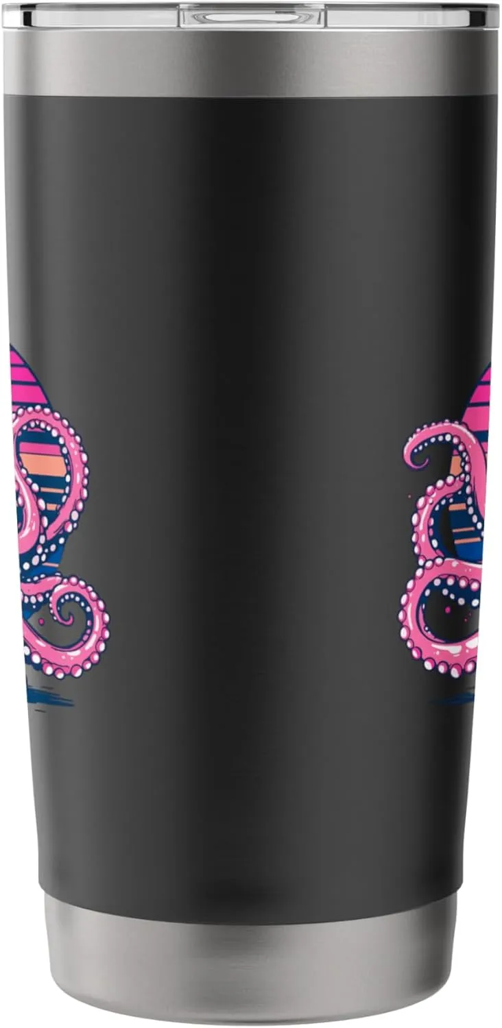 Retro Groovy Kraken for Octopus Fans Stainless Steel Insulated Tumbler