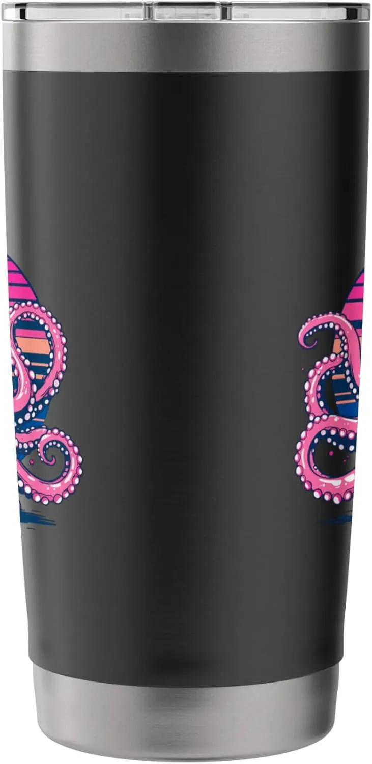 Retro Groovy Kraken for Octopus Fans Stainless Steel Insulated Tumbler