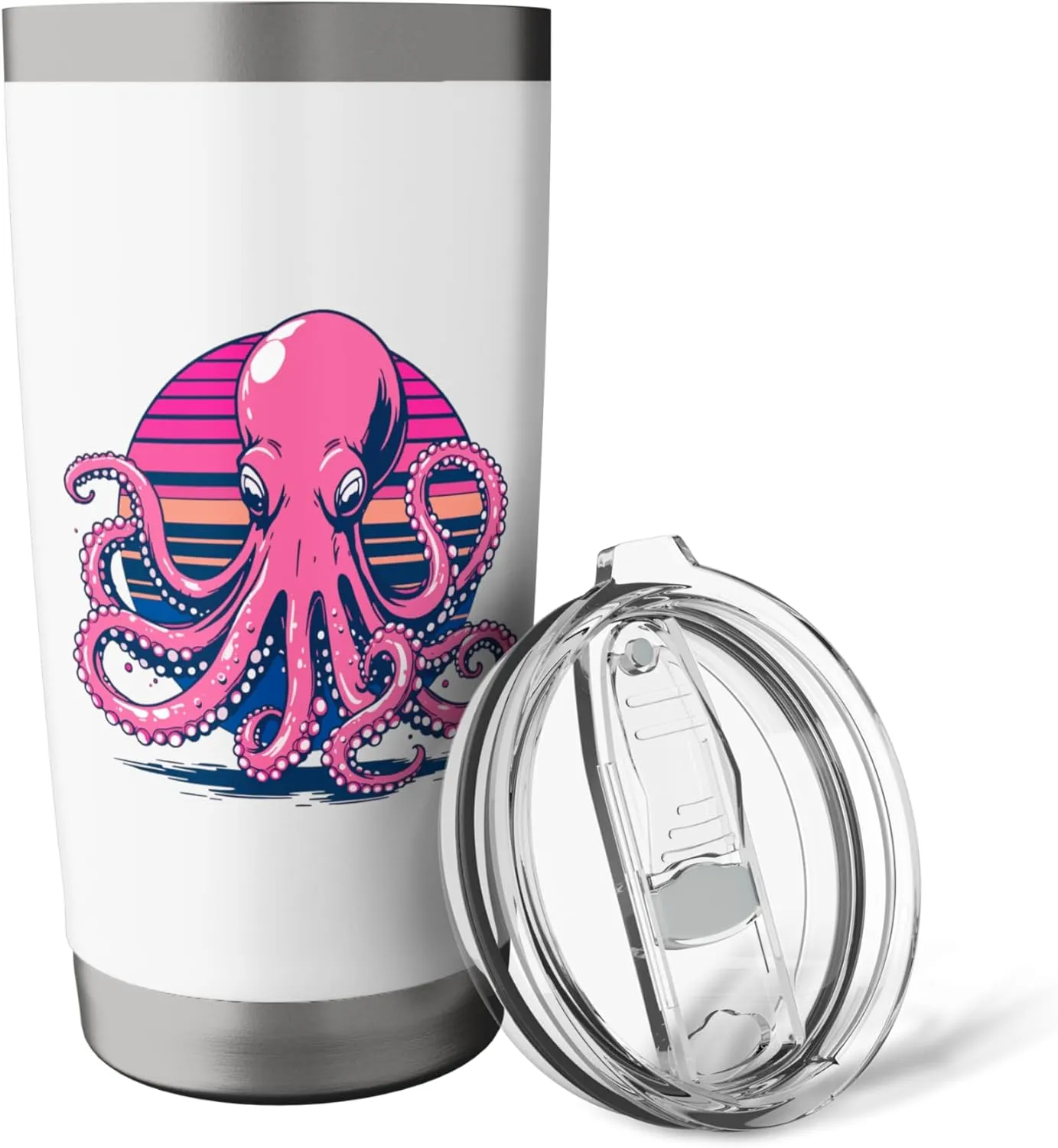 Retro Groovy Kraken for Octopus Fans Stainless Steel Insulated Tumbler