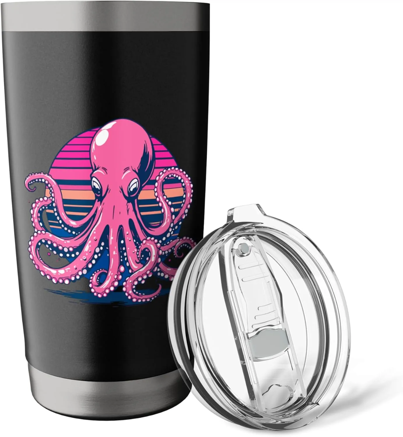 Retro Groovy Kraken for Octopus Fans Stainless Steel Insulated Tumbler