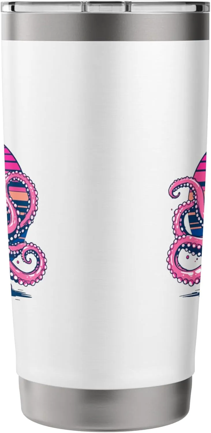 Retro Groovy Kraken for Octopus Fans Stainless Steel Insulated Tumbler
