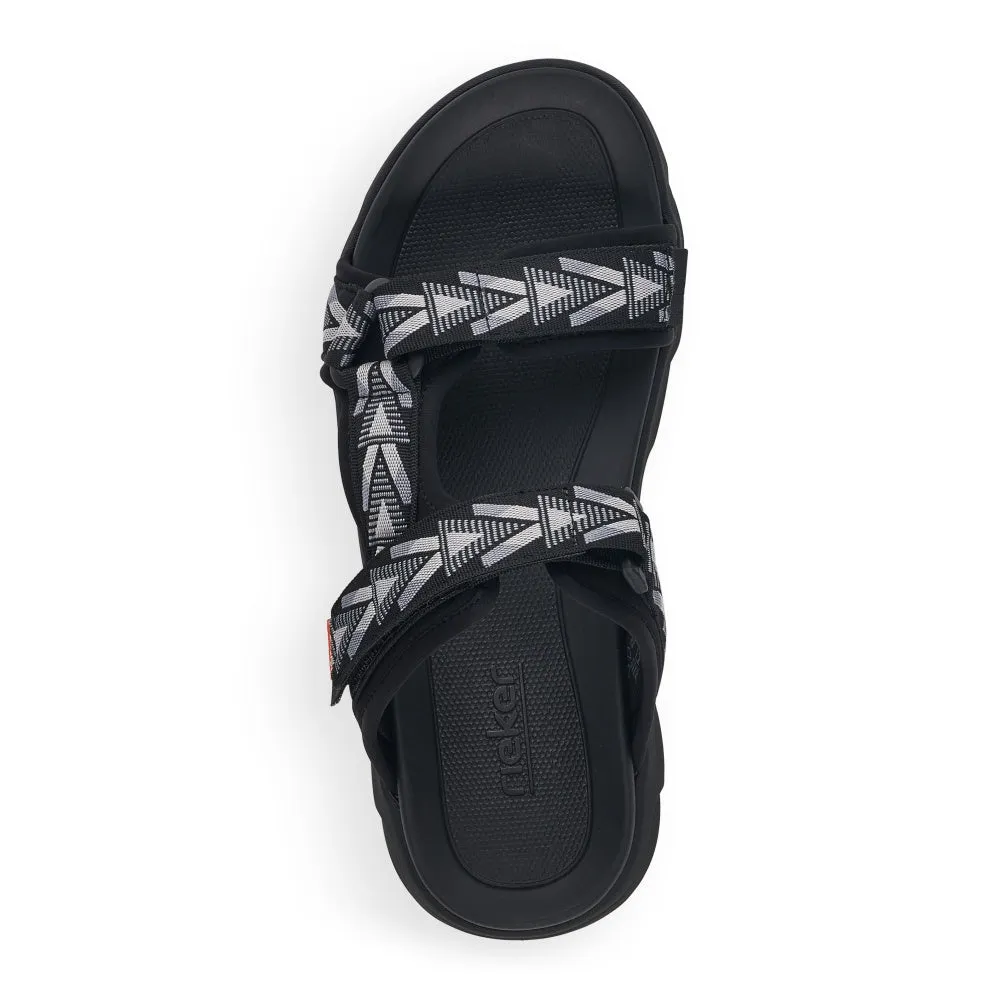 Rieker Shoes 20801-00 Black/Grey Sporty