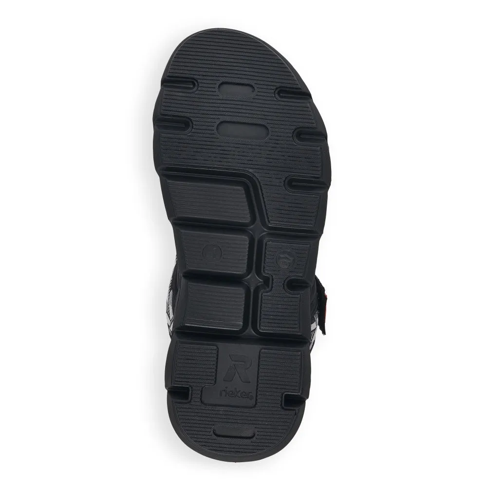 Rieker Shoes 20801-00 Black/Grey Sporty