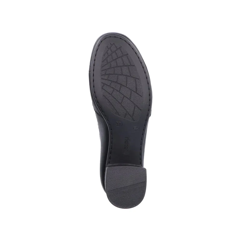 Rieker Shoes 41657-00 Black Slip On Heel