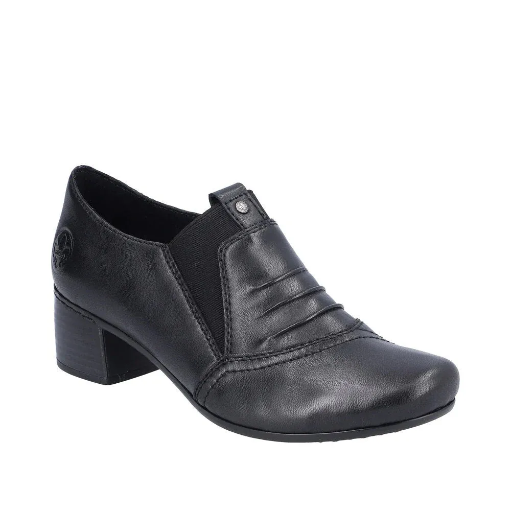 Rieker Shoes 41657-00 Black Slip On Heel