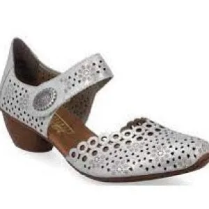 Rieker Shoes 43753-90 Silver Metallic Mary Jane