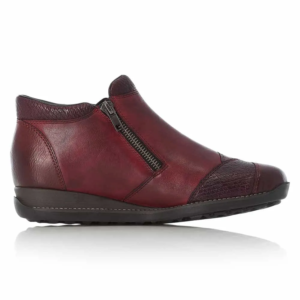 Rieker Shoes 44281-35 Black/Wine Zip RTex