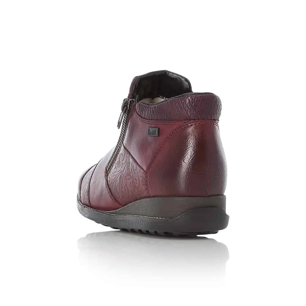 Rieker Shoes 44281-35 Black/Wine Zip RTex