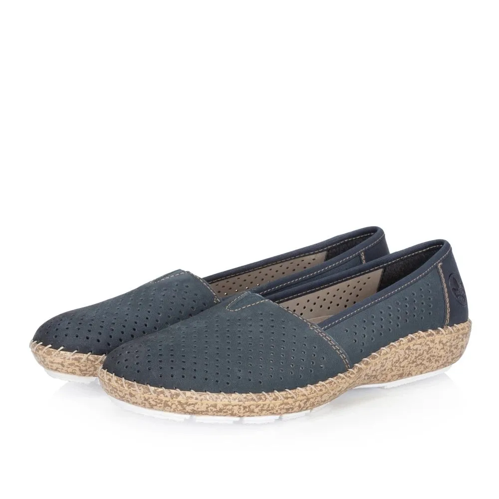 Rieker Shoes 44854-14 Navy Slip On