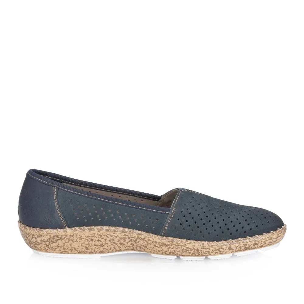 Rieker Shoes 44854-14 Navy Slip On