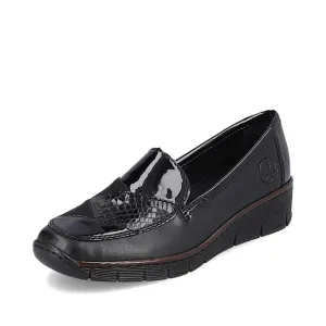 Rieker Shoes 53785-00 Patent Black Slip On