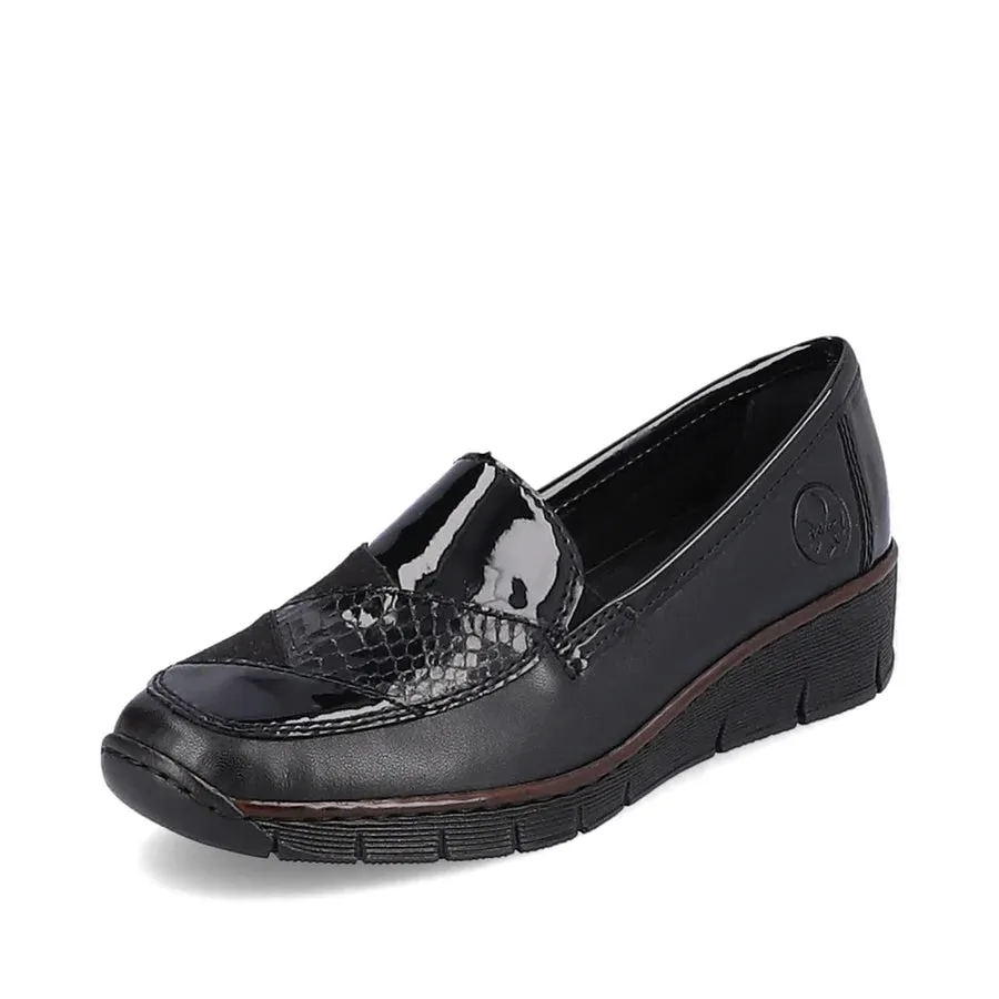 Rieker Shoes 53785-00 Patent Black Slip On