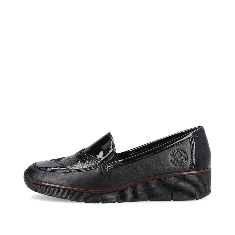 Rieker Shoes 53785-00 Patent Black Slip On