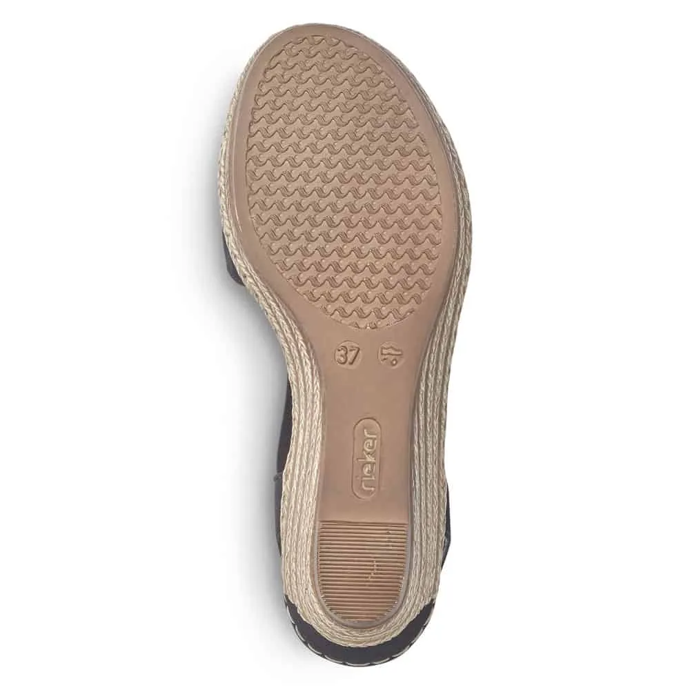 Rieker Shoes 624H6-00 Black Slip On