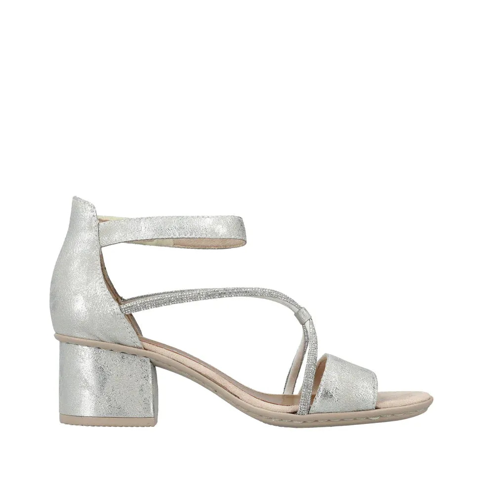 Rieker Shoes 64654-40 Dress Ankle Strap Silver