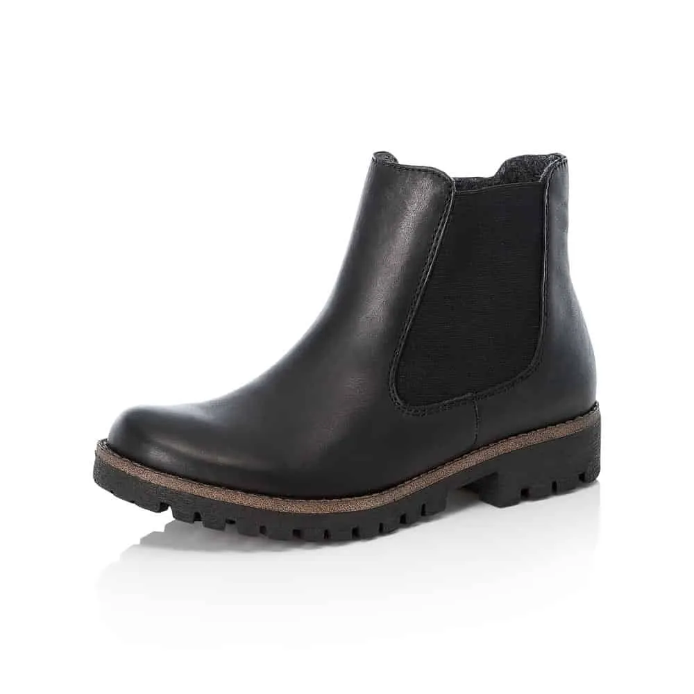 Rieker Shoes 78570-00 Black Chelsea Zip