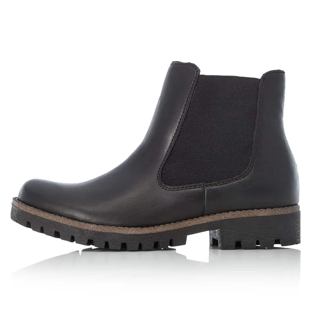 Rieker Shoes 78570-00 Black Chelsea Zip