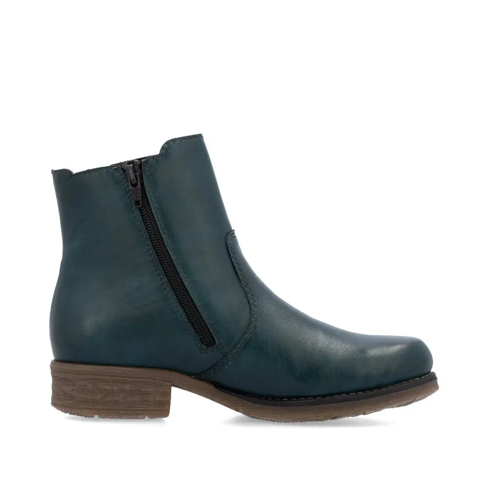 Rieker Shoes 79653-12 Petrol Ankle Zip RTex