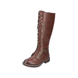 Rieker Shoes 94732-24 Brown Tall Lace/Side Zip RTex