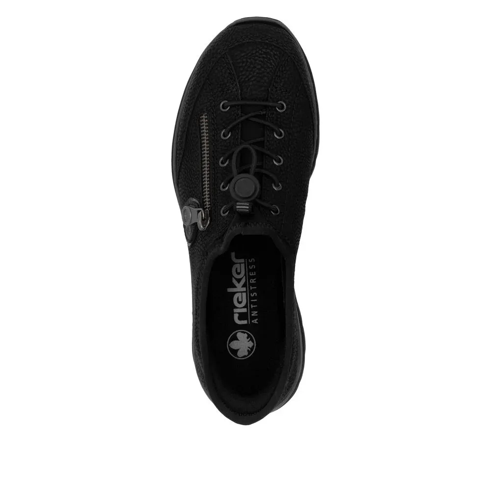 Rieker Shoes L32F1-00 Black Ready 2 Go Bungee Lace