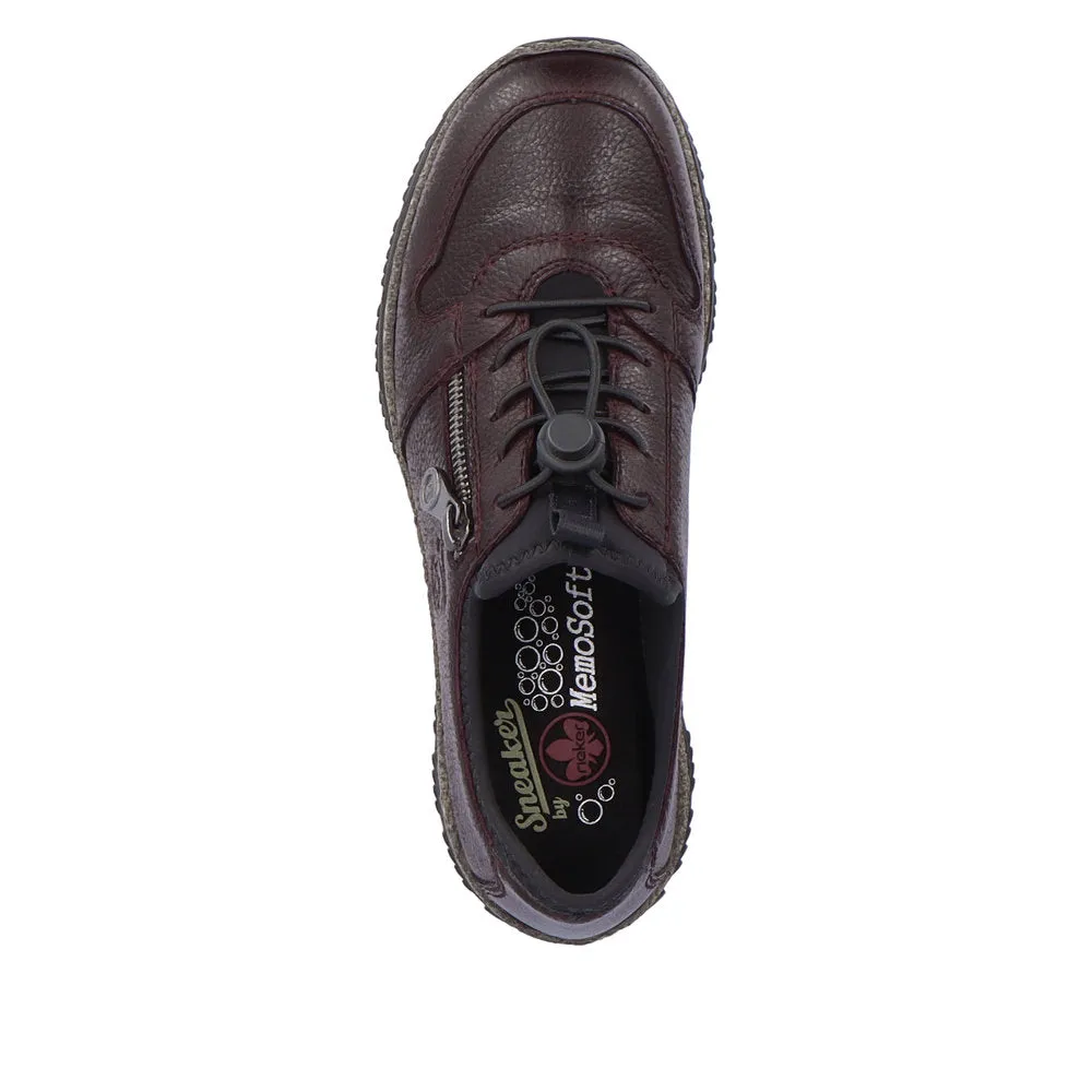 Rieker Shoes N32G0-35 Burgundy/Black Bungee