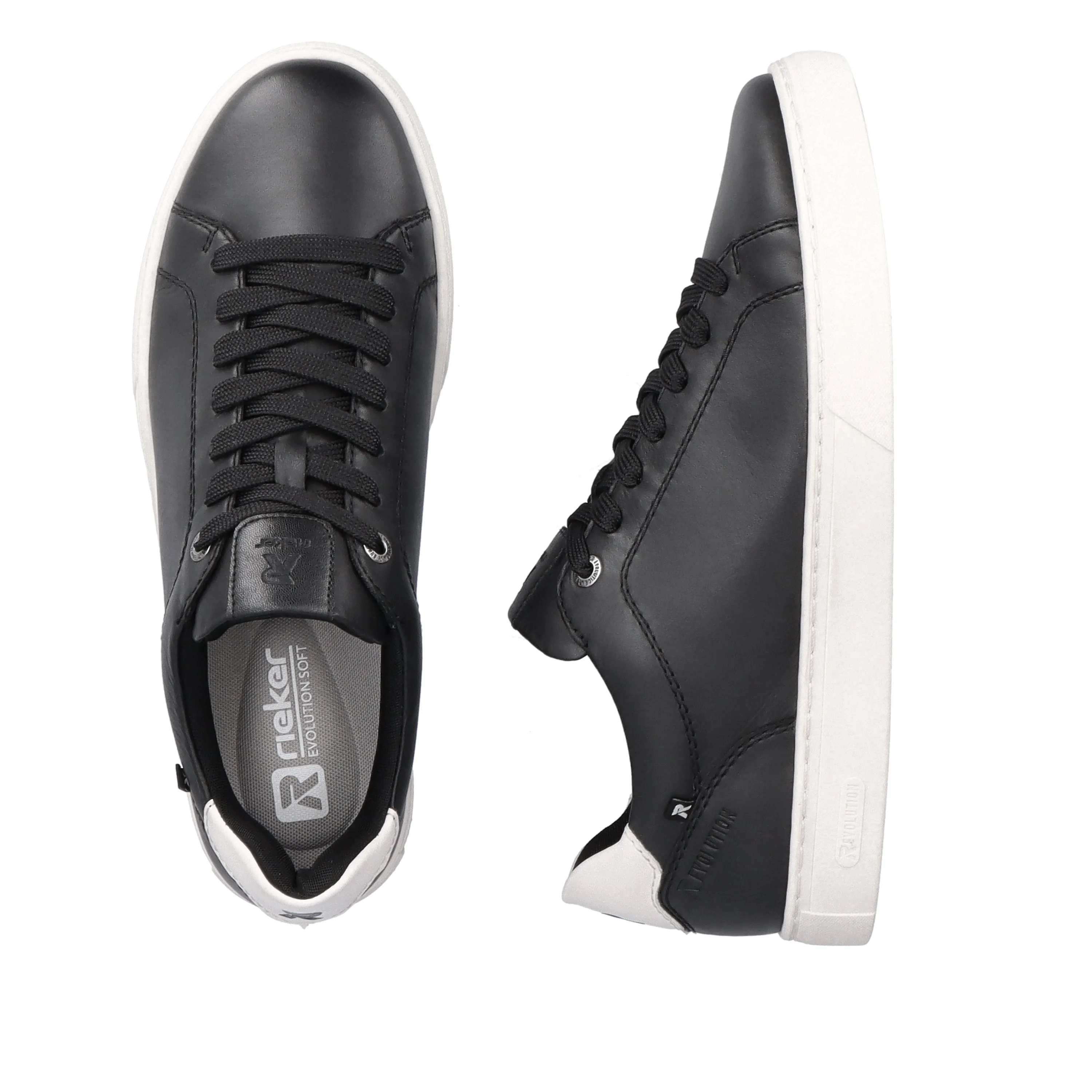 Rieker Shoes U0700-01 Black Lace Up Sneaker