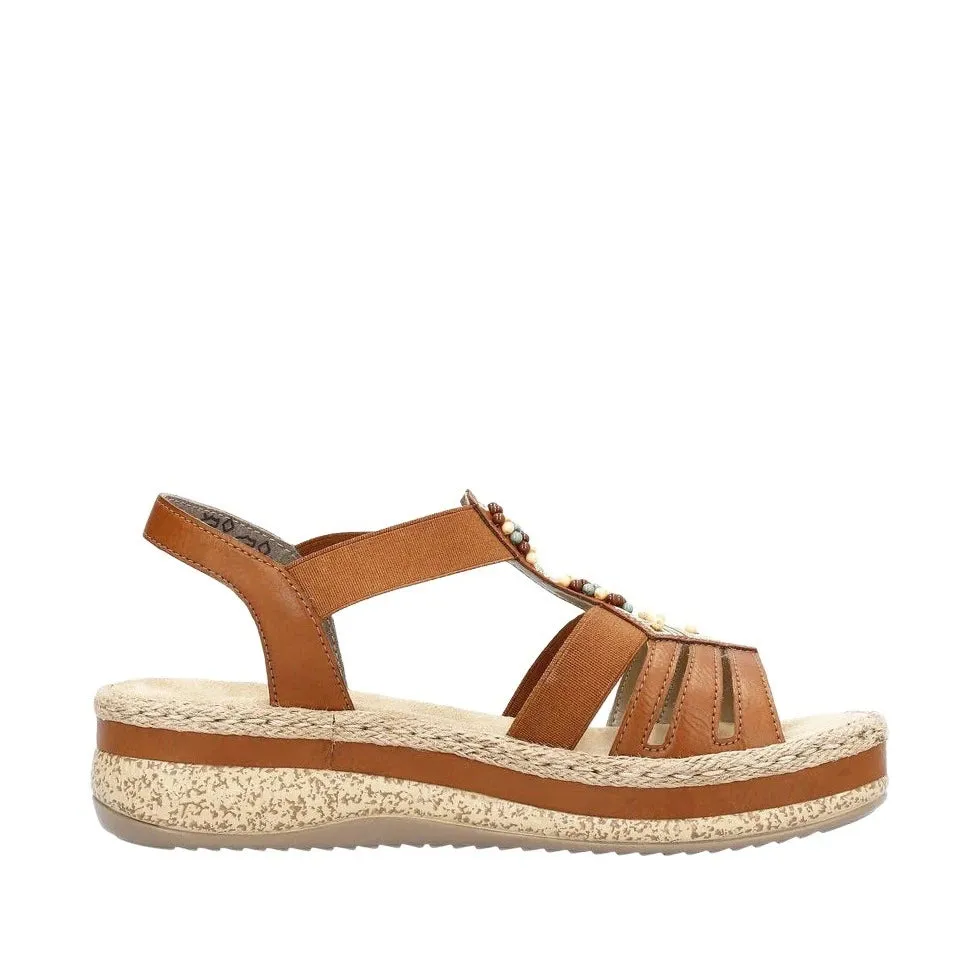 Rieker Shoes V0921-24 Slip On Cognac