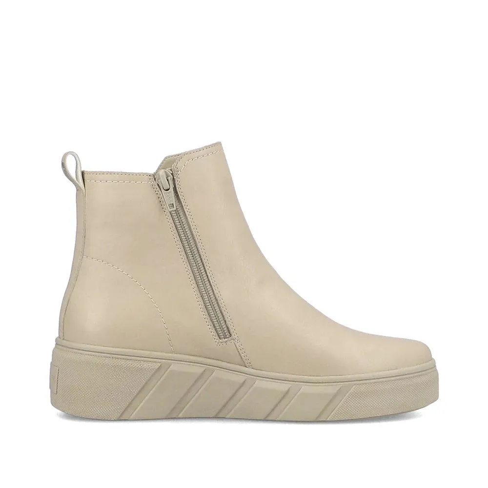 Rieker Shoes W0562-62 Beige Ankle Boot