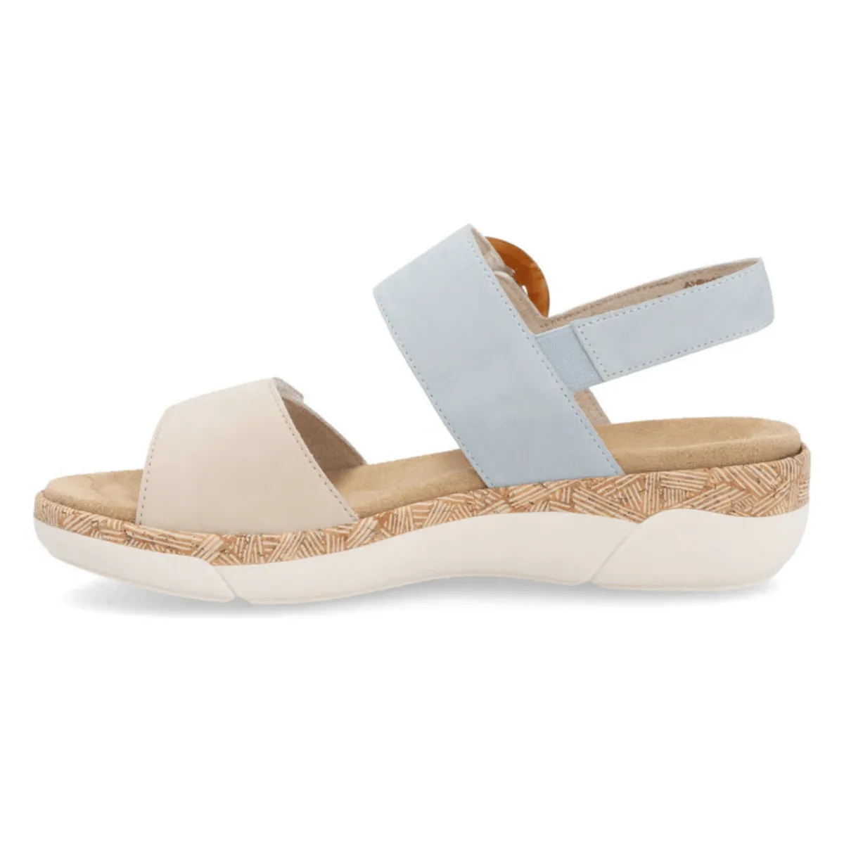 Rieker Women's R6853-12 Jocelyn Beige/Blue Leather Rieker Shoes