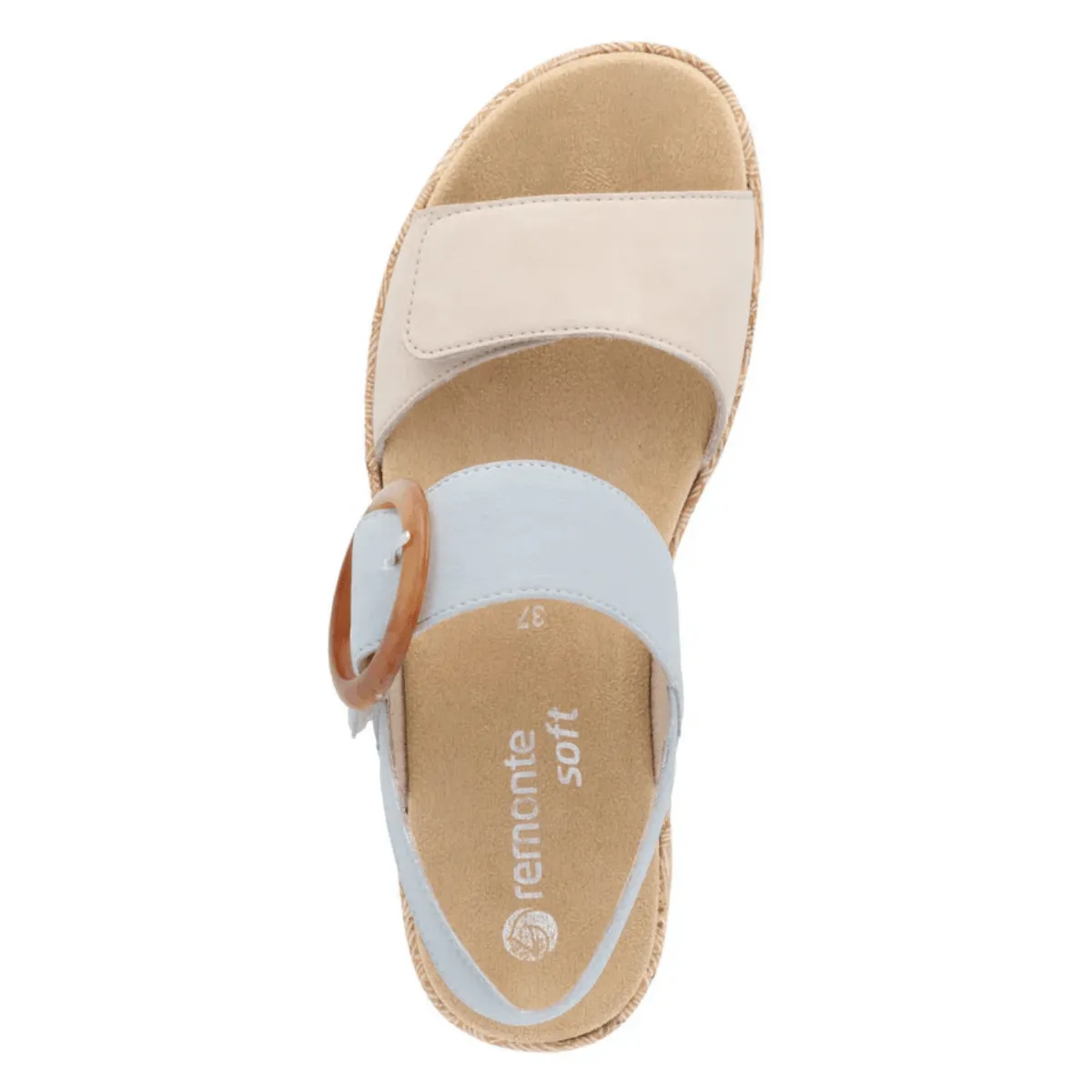 Rieker Women's R6853-12 Jocelyn Beige/Blue Leather Rieker Shoes