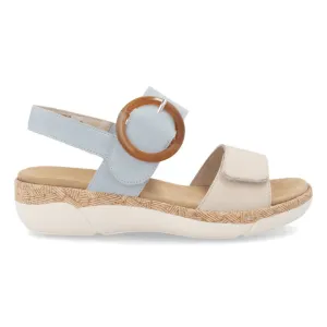 Rieker Women's R6853-12 Jocelyn Beige/Blue Leather Rieker Shoes