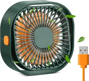 RJVW 4 Inch Small USB Desk Fan, 3-Speed Portable & 360Rotatable Mini Cooling Fan, USB-Powered Desktop Fan for Home Office Bedroom Dorm Indoor Outdoor Summer Gift USB desktop fan for workspace