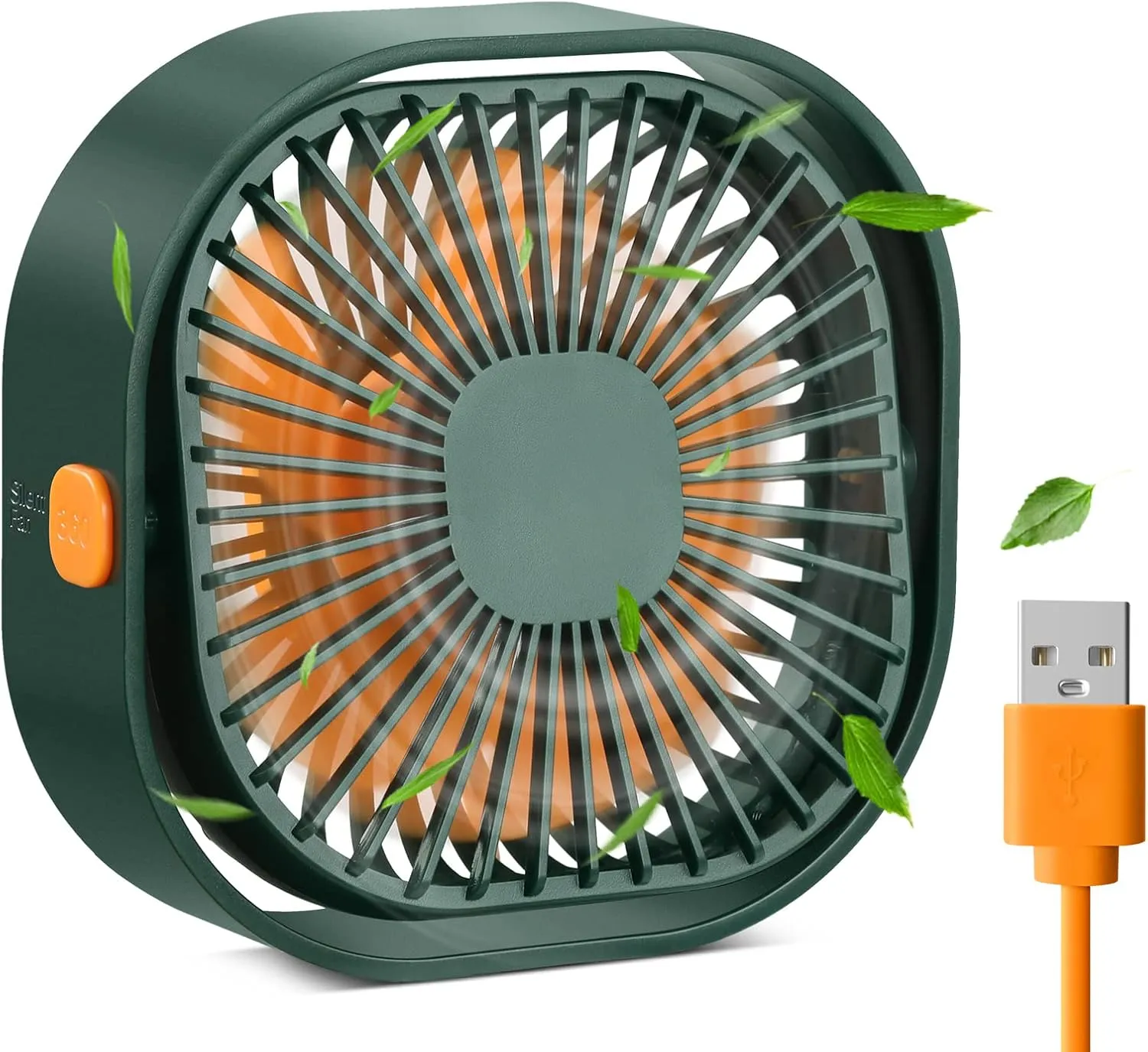RJVW 4 Inch Small USB Desk Fan, 3-Speed Portable & 360Rotatable Mini Cooling Fan, USB-Powered Desktop Fan for Home Office Bedroom Dorm Indoor Outdoor Summer Gift USB desktop fan for workspace