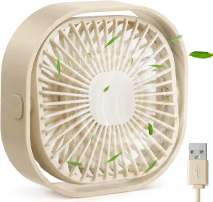 RJVW 4 Inch Small USB Desk Fan, 3-Speed Portable & 360Rotatable Mini Cooling Fan, USB-Powered Desktop Fan for Home Office Bedroom Dorm Indoor Outdoor Summer Gift USB desktop fan for workspace