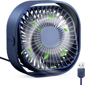 RJVW 4 Inch Small USB Desk Fan, 3-Speed Portable & 360Rotatable Mini Cooling Fan, USB-Powered Desktop Fan for Home Office Bedroom Dorm Indoor Outdoor Summer Gift USB desktop fan for workspace