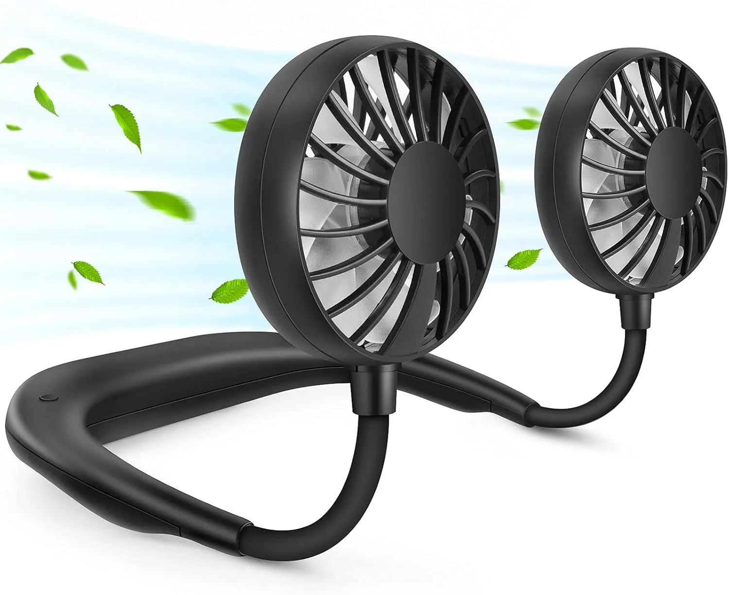 RJVW Portable Neck Fan, Hand Free Personal Hanging Neck Sports Fan USB Rechargeable (3 Speed Adjustable) Wearable Cooling Head Fan,360 Degree Free Rotation for Traveling, Sports, Office, Reading 360-degree rotating fan for home use