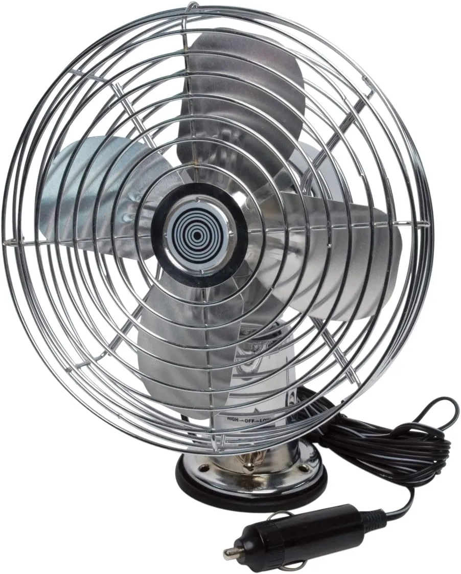 RoadPro RP-1179 Car Fan, Heavy Duty, 12V, Metal, 7.5" Solar-powered car fan for ventilation