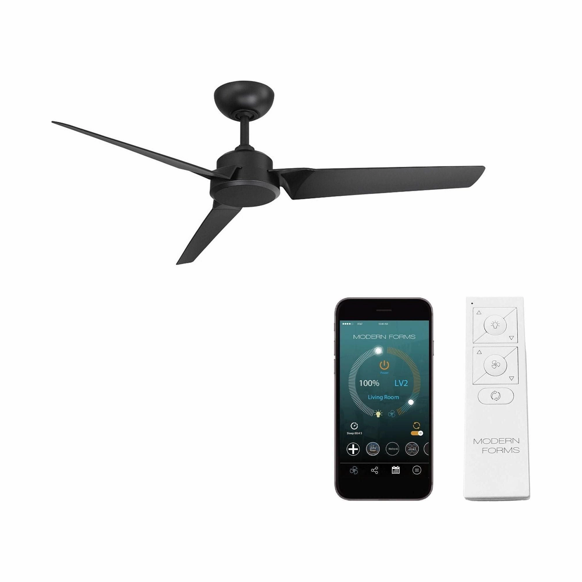 Roboto Indoor/Outdoor 3-Blade 52" Smart Ceiling Fan with Remote Control
